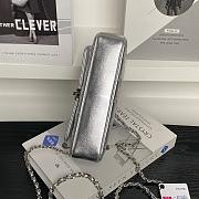 Chanel Flap Bag Metalic Silver Size 20×11×5cm - 4