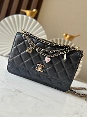 Chanel Lambskin Wallet with Chain Black Size 19x12x3cm - 1