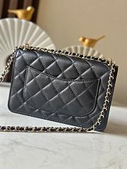 Chanel Lambskin Wallet with Chain Black Size 19x12x3cm - 5
