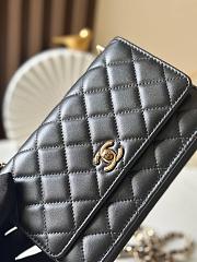 Chanel Lambskin Wallet with Chain Black Size 19x12x3cm - 2