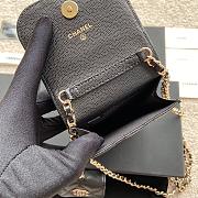 Chanel Phone Holder Lamb Black Glitter 10x16.5x2cm - 3