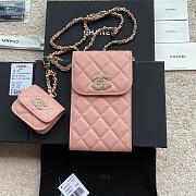 Chanel Phone Holder Lamb Pink Glitter 10x16.5x2cm - 4