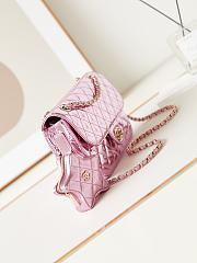 Chanel Pink Flap Mirror Bag with Star Size 24CM - 5
