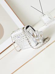 Chanel Silver Flap Mirror Bag with Star Size 24CM - 3