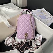 Chanel Purple Quilted Caviar Backpack 18x13x9cm - 5