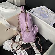 Chanel Purple Quilted Caviar Backpack 18x13x9cm - 4
