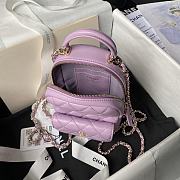 Chanel Purple Quilted Caviar Backpack 18x13x9cm - 2