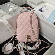 Chanel Pink Quilted Caviar Backpack 18x13x9cm - 5