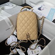 Chanel Beige Quilted Caviar Backpack 18x13x9cm - 4