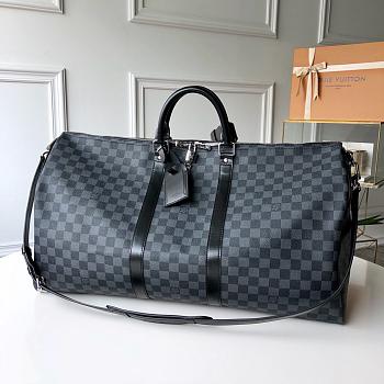 LV Keepall Bandoulière 50 Black LV 41428 Size 50x23x29cm