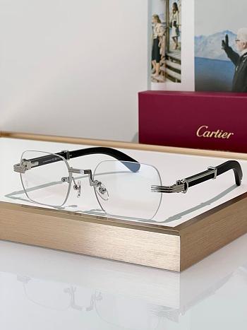 Cartier Sunglasses Black Silver CT 0377