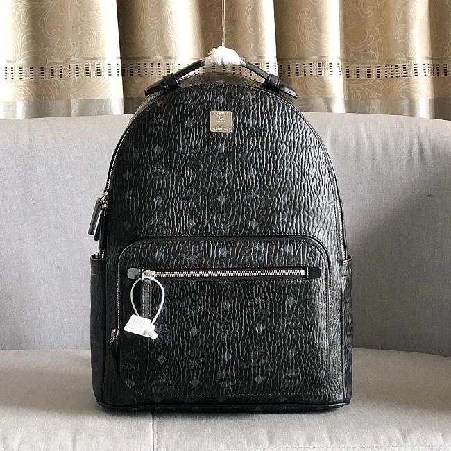 MCM Stark Backpack Visetos Monogram Black 31x41x13cm - 1