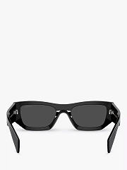 Prada PR A01S Rectangular Sunglasses Black - 5
