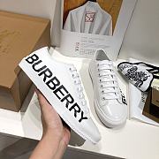 Burberry Logo Print Two-Tone Cotton White Gabardine - 4