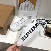 Burberry Logo Print Two-Tone Cotton White Gabardine - 2