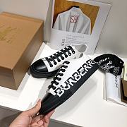 Burberry Logo Print Two-Tone Cotton Black White Gabardine - 4