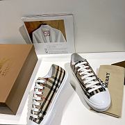 Burberry Logo Print Two-Tone Cotton Brown White Gabardine - 5