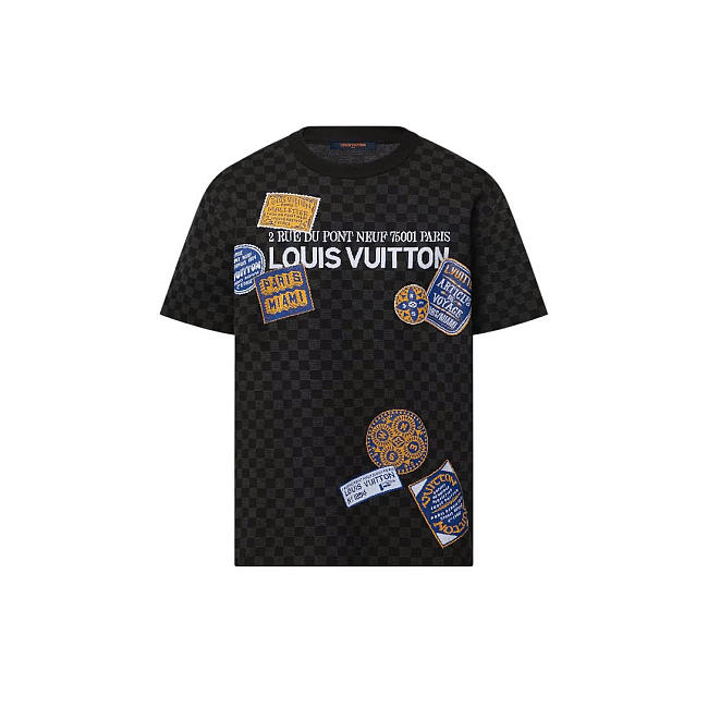 LV Damier Short-Sleeved Signature Crewneck - 1