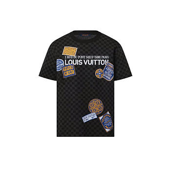 LV Damier Short-Sleeved Signature Crewneck