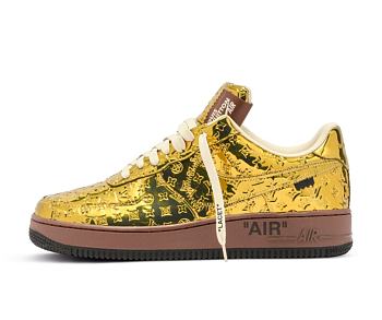 Louis Vuitton Nike Air Force 1 Low By Virgil Abloh Metallic Gold