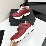 Chanel CC Logo Sneaker Red White W32330 - 4