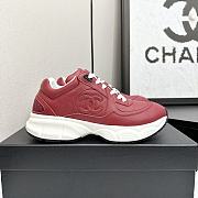 Chanel CC Logo Sneaker Red White W32330 - 2