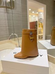 Givenchy Shark Lock Ankle Boots in Leather Brown - 1