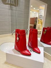 Givenchy Shark Lock Ankle Boots in Leather Red - 2