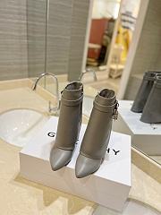 Givenchy Shark Lock Ankle Boots in Leather Grey - 4