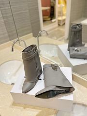Givenchy Shark Lock Ankle Boots in Leather Grey - 3