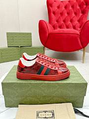 Gucci Ace GG Crystal Canvas Red Sneakers - 3