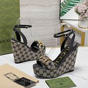 Gucci Chenille Jacquard Knit Heel Black 12CM - 2