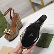 Gucci Chenille Jacquard Knit Heel Brown 12CM - 5