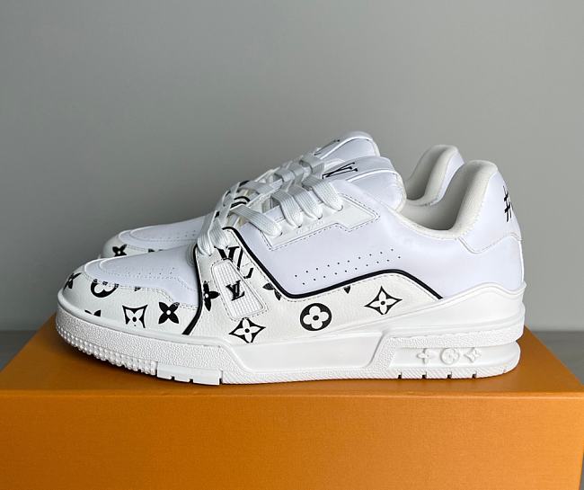 Louis Vuitton LV Trainer White Brown Monogram - 1