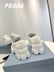 Prada Brushed Leather Monolith Loafers White - 5