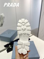 Prada Brushed Leather Monolith Loafers White - 3