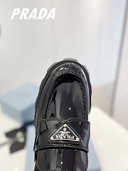 Prada Brushed Leather Monolith Loafers Black - 3