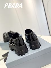 Prada Brushed Leather Monolith Loafers Black - 5