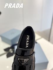 Prada Brushed Leather Monolith Loafers Black - 6