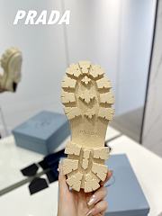 Prada Brushed Leather Monolith Loafers Beige - 2