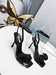 Prada Heeled Stiletto Heels with Flower Black - 4