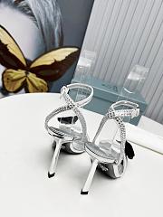 Prada Heeled Stiletto Heels with Flower Silver - 5