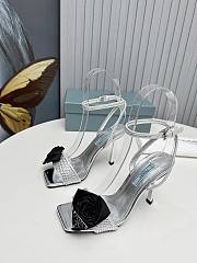 Prada Heeled Stiletto Heels with Flower Silver - 2
