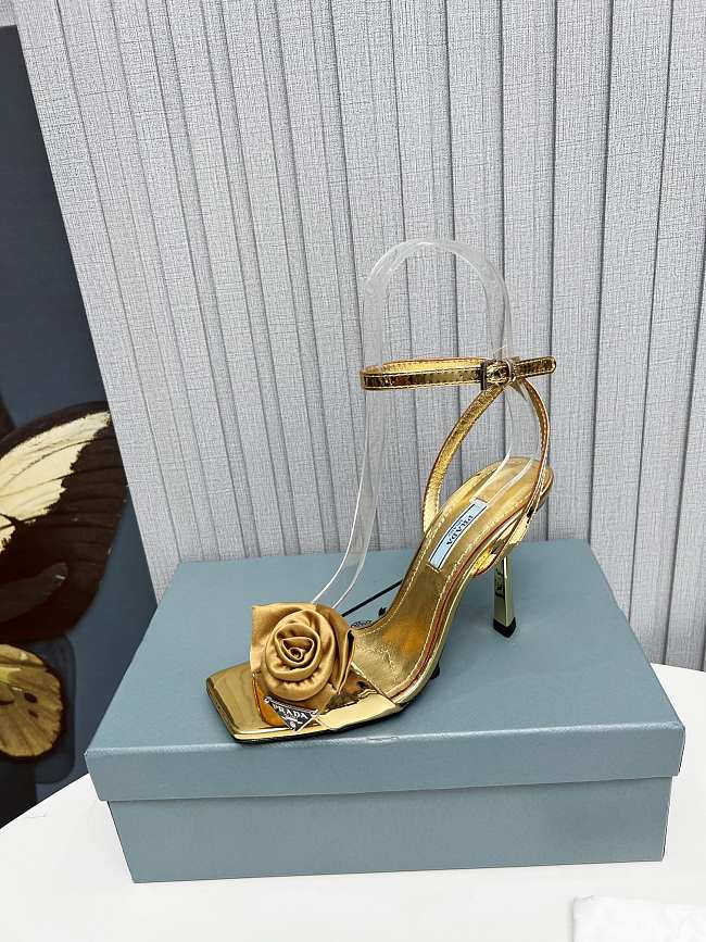 Prada Heeled Stiletto Heels with Flower Gold - 1