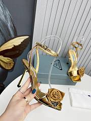 Prada Heeled Stiletto Heels with Flower Gold - 6