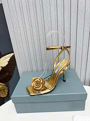 Prada Heeled Stiletto Heels with Flower Gold - 5