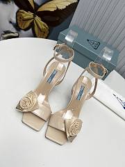 Prada Heeled Stiletto Heels with Flower Beige - 4