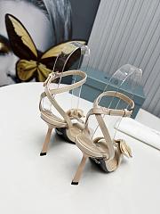 Prada Heeled Stiletto Heels with Flower Beige - 3