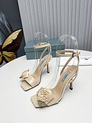 Prada Heeled Stiletto Heels with Flower Beige - 2