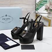 Prada Nappa Leather Platform Sandals Black 115 mm - 4